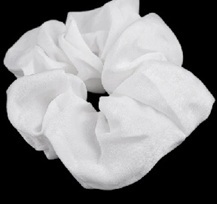 Sametové Scrunchie gumičky do vlasů - Bílé